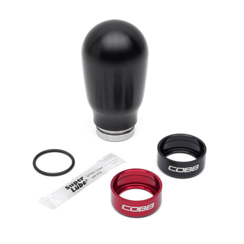 Cobb Subaru 6-Speed Tall Weighted COBB Shift Knob - Black (Incl. Both Red + Blk Collars) Shift Knobs COBB