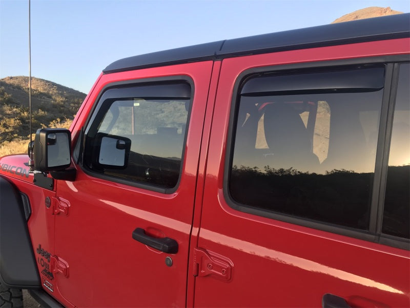 EGR 2018 Jeep Wrangler JL SlimLine In-Channel WindowVisors Set of 4 - Matte Black Wind Deflectors EGR