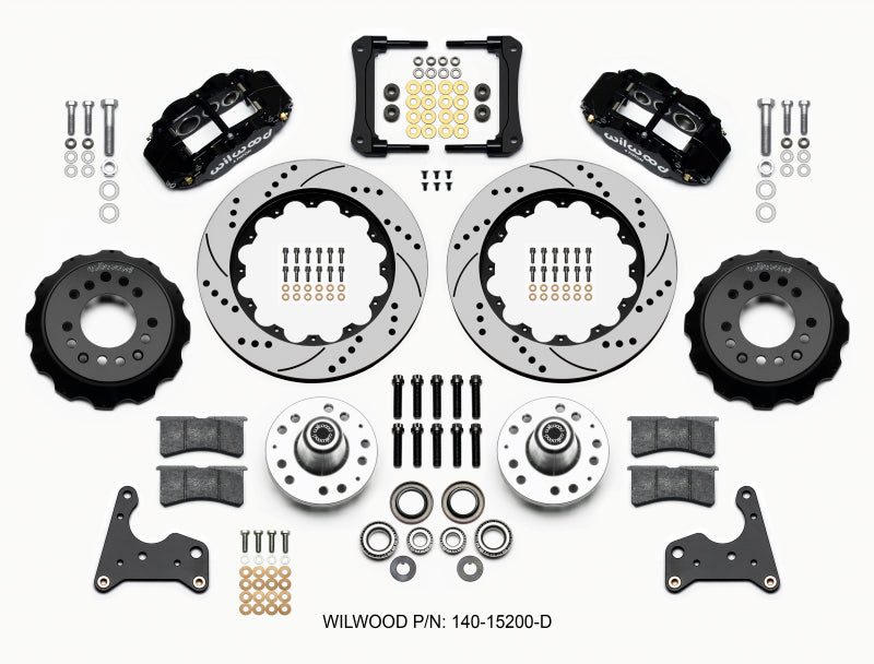 Wilwood Narrow Superlite 6R Front Hub Kit 14.00in Drilled 65-72 CDP C Body -Drum Big Brake Kits Wilwood