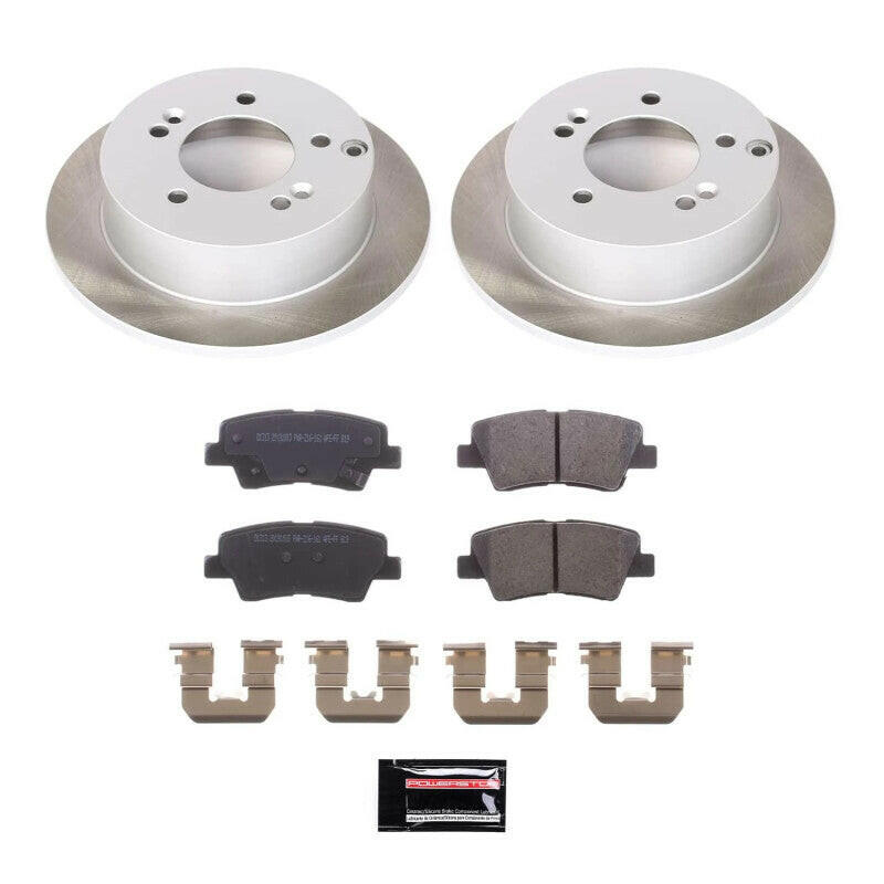 Power Stop 09-10 Hyundai Sonata Rear Semi-Coated Rotor Kit Brake Kits - Performance Blank PowerStop