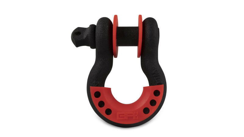 Body Armor 4x4 3/4in Black D-Ring with Red Isolators Single Tow Hooks Body Armor 4x4