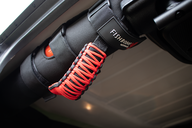 Fishbone Offroad Paracord Grab Handles w/Three Straps Red Dash & Interior Trim Fishbone Offroad