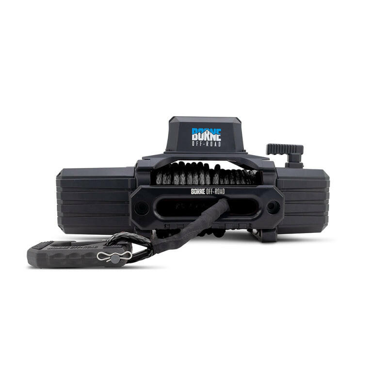 Borne Off-Road 12K Winch - Black Synthetic Rope Winches Borne Off-Road