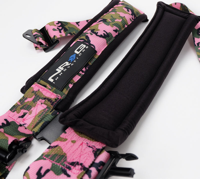 NRG SFI 16.1 5pt 3in. Seat Belt Harness/ Latch Link - Pink Camo Seat Belts & Harnesses NRG