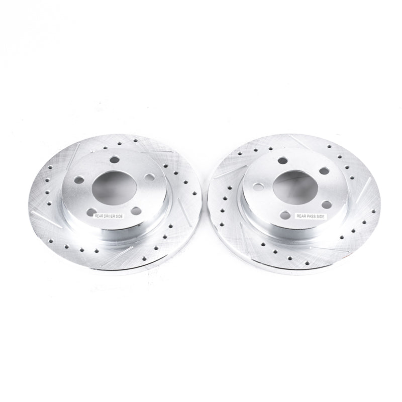 Power Stop 93-05 Ford Taurus Rear Evolution Drilled & Slotted Rotors - Pair Brake Rotors - Slot & Drilled PowerStop