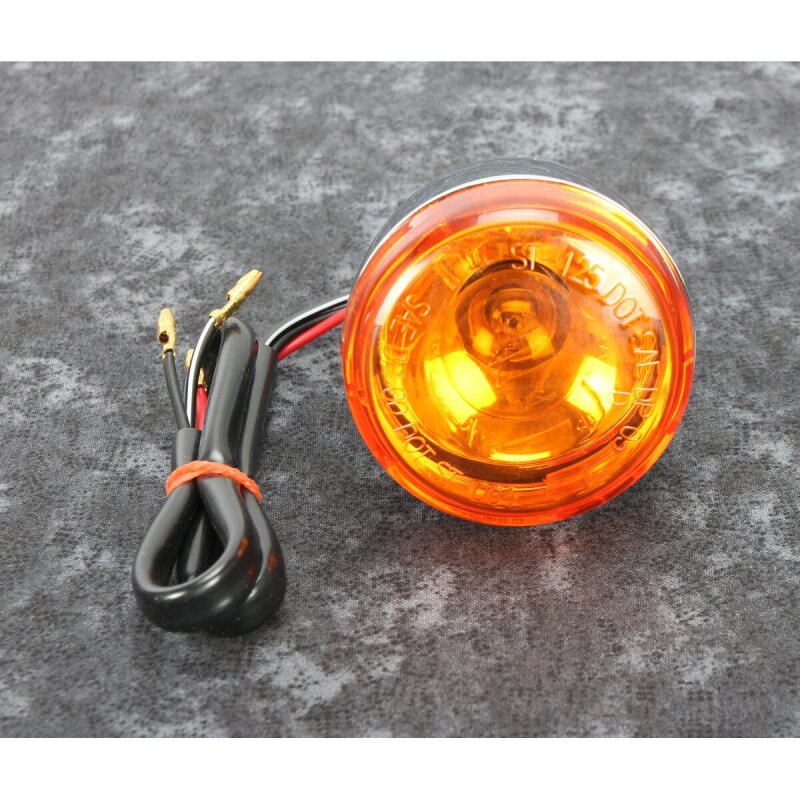 Bikers Choice Chrome Bullet Front Turn Signal Amber Lens Dual Filament Replaces H-D 68885-00 Lights Corner Bikers Choice