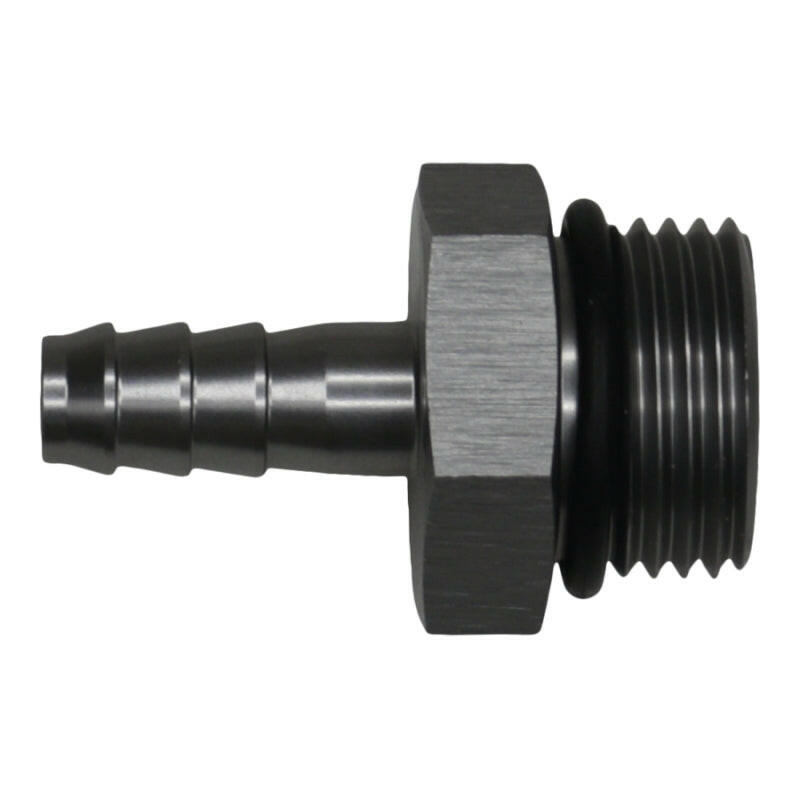 DeatschWerks 10AN ORB Male to 5/16in Male Triple Barb Fitting (Incl O-Ring) - Anodized DW Titanium Fittings DeatschWerks