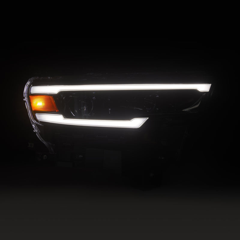 AlphaRex 25-26 Dodge Ram 1500 Luxx LED Proj Headlights -Alpha Black w/Activ Lit/Seq Signal/Switchbk Headlights AlphaRex