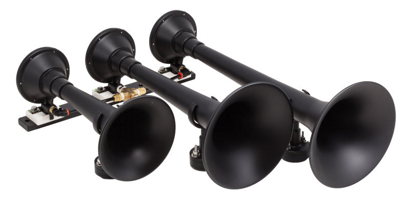 Kleinn Black Triple Horn/ 18.25In/ 14.75In/10In - XCR2.0 Coated Spun Steel Horns Kleinn Air Horns