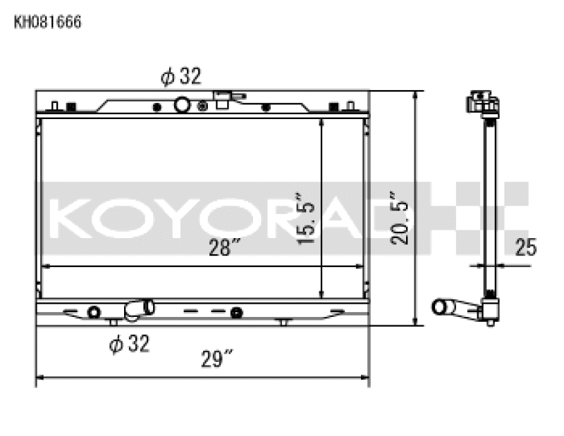 Koyo 04-08 Acura TSX 2.4L (MT) Racing Radiator - 25MM CORE Radiators Koyo