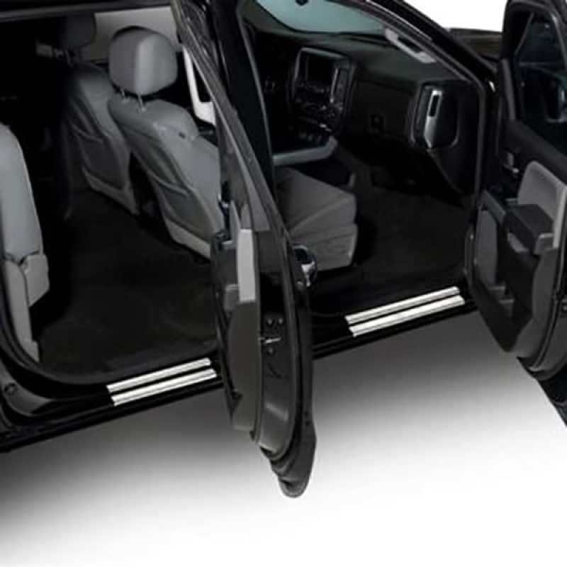 Putco 14-18 Chevy Silv LD - Crew Cab w/ CHEVROLET Etching (8pcs) SS Door Sills Door Panels Putco