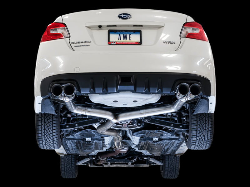 AWE Tuning Subaru WRX/STI VA/GV Sedan Track Edition Exhaust - Diamond Black Tips (102mm) Catback AWE Tuning