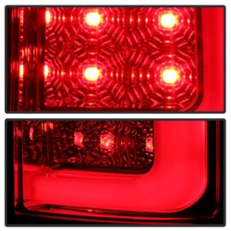 Spyder 07-13 GMC Sierra 1500 V2 Light Bar LED Tail Lights - Red Clear (ALT-YD-GS07V2-LBLED-RC) Tail Lights SPYDER