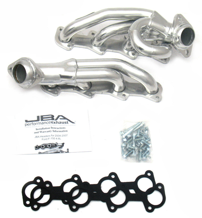 JBA 04-08 Ford F-150 4.6L 2V 1-1/2in Primary Silver Ctd Cat4Ward Header Headers & Manifolds JBA