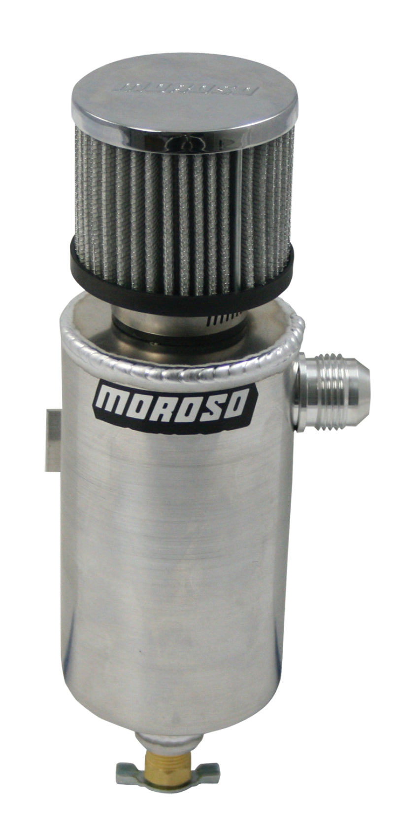 Moroso Breather Tank/Catch Can -12An Male Fitting - Roll Bar Mount - Aluminum Oil Catch Cans Moroso