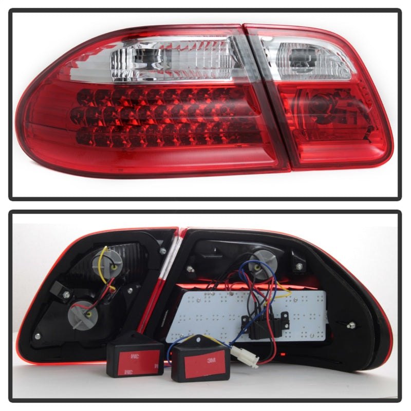 xTune Mercedes Benz W210 E-Class 96-02 LED Tail Lights Red Clear ALT-CL-MBW210-LED-RC Tail Lights SPYDER