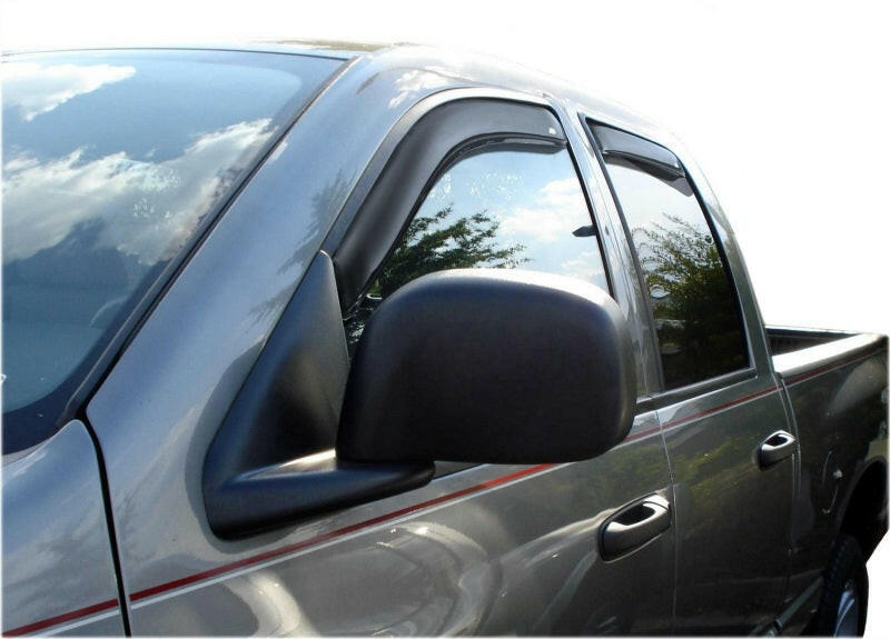 AVS 02-08 Dodge RAM 1500 Quad Cab Ventvisor In-Channel Front & Rear Window Deflectors 4pc - Smoke Wind Deflectors AVS