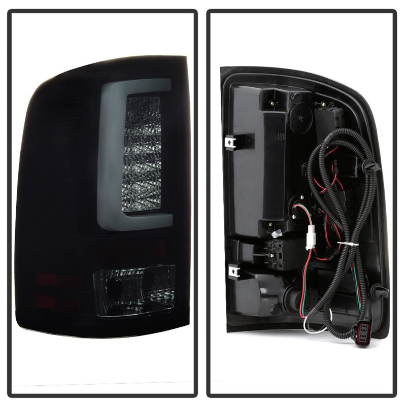 Spyder 07-13 GMC Sierra 1500 V2 Light Bar LED Tail Lights - Blk Smoke (ALT-YD-GS07V2-LBLED-BSM) Tail Lights SPYDER