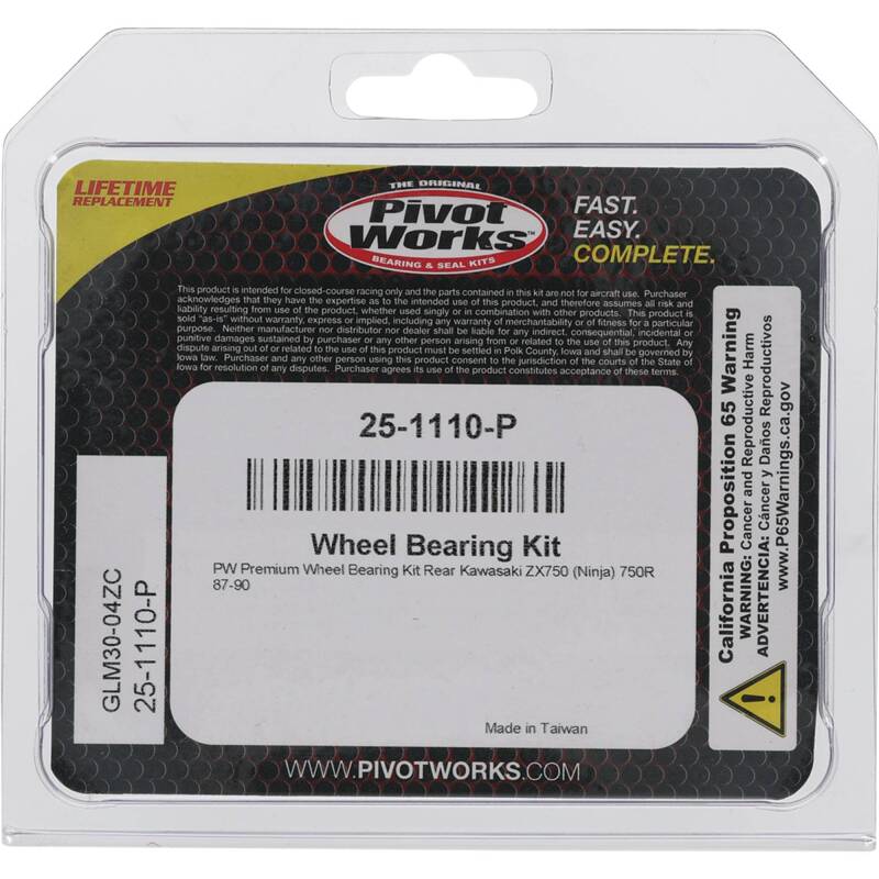 Pivot Works Kawasaki Wheel Bearing Kit Premium Bearings Control Arms Pivot Works