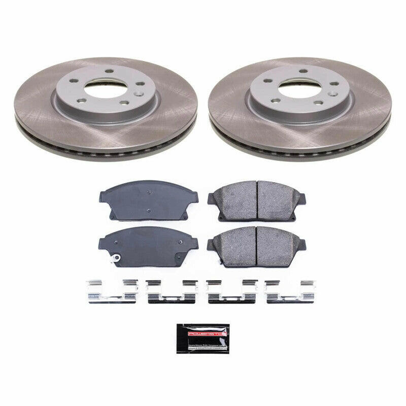 Power Stop 11-15 Chevrolet Volt Front Semi-Coated Rotor Kit Brake Kits - Performance Blank PowerStop