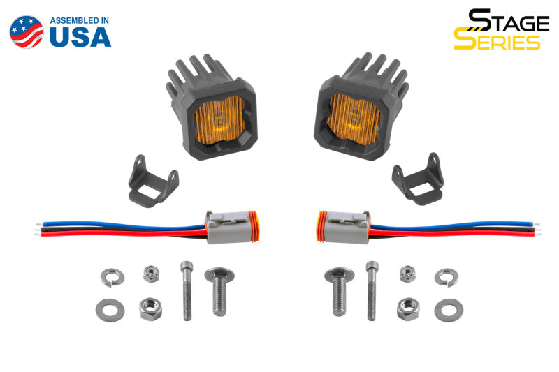 Diode Dynamics Stage Series C1 LED Pod - Yellow SAE Fog Standard ABL (Pair) Light Accessories and Wiring Diode Dynamics