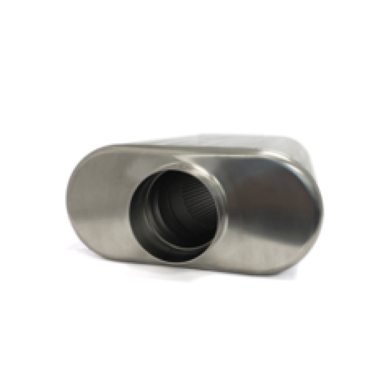 Ticon Industries 2.5in Low Pro Oval (2.5in Center In/Center Out) 17in L Ultralight Titanium Muffler Muffler Ticon