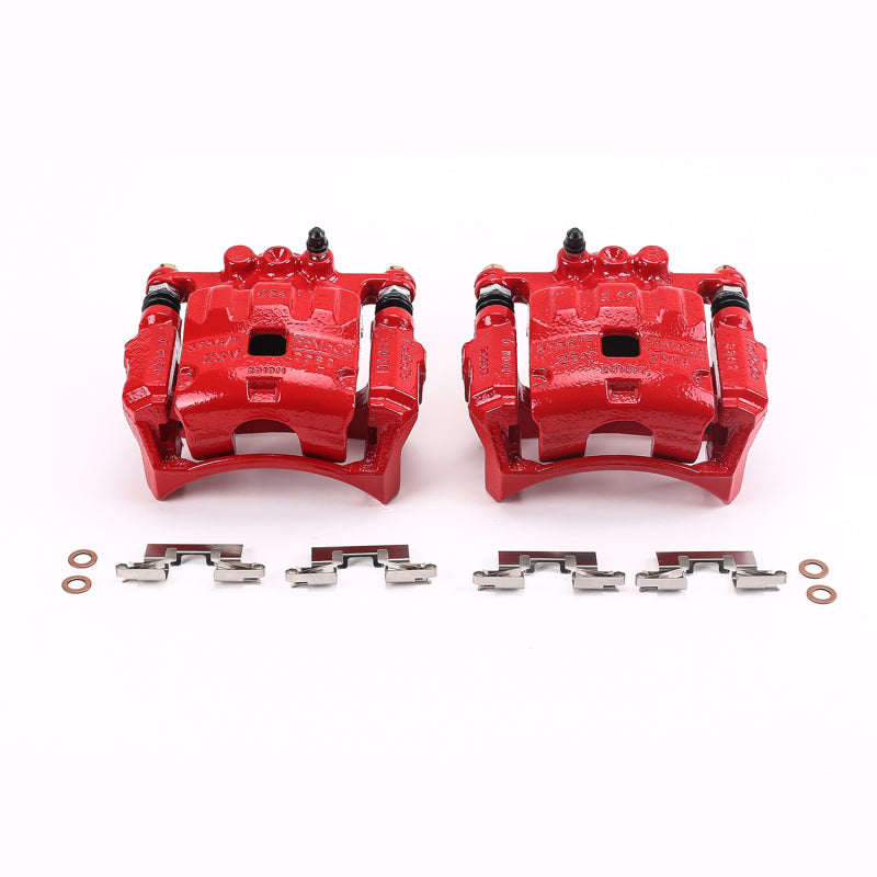 Power Stop 11-17 Ford Fiesta Front Red Calipers w/Brackets - Pair Brake Calipers - Perf PowerStop