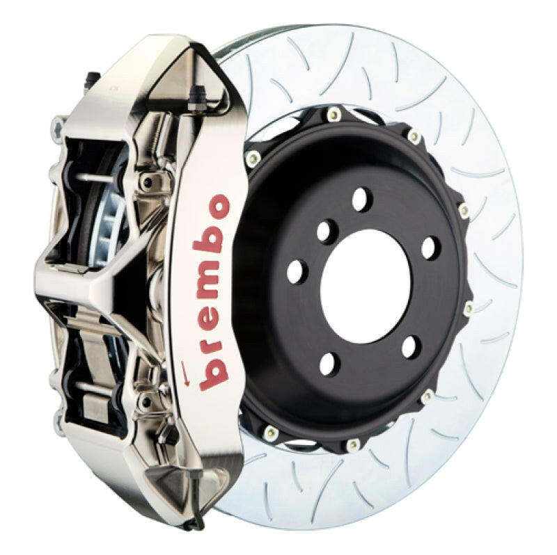 Brembo 12-18 A6 3.0T/12-18 A7 3.0T Fr GTR BBK 6 Pist Billet 380x34 2pc Rotor Slotted Type3- Nickel Brake Kits - Performance Slot Brembo
