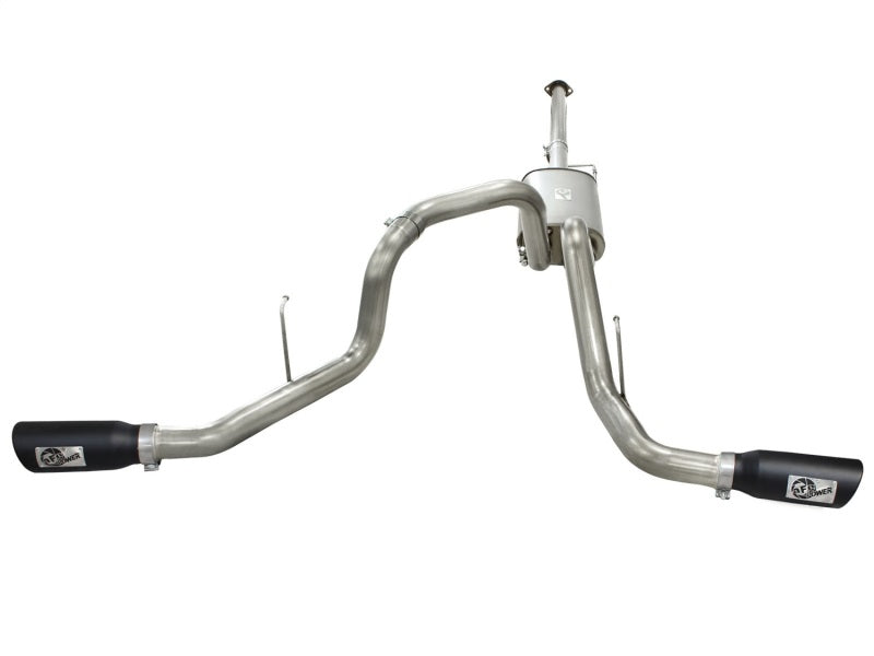 aFe MACHForce XP Exhaust 3in SS Dual Side Exit CB w/ Black Tips 11-14 Ford F150 EcoBoost V6-3.5L TT Catback aFe