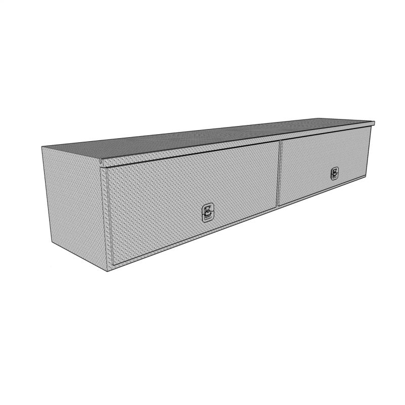 Westin/Brute High Cap HD Top Sider 16in x 96in w/flip up Doors - Aluminum Tool Storage Westin