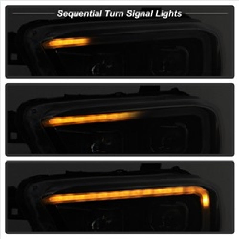 xTune Toyota Tacoma 16-18 DRL Light Bar Projector Headlights - Black PRO-JH-TTA16-LBDRL-BK Headlights SPYDER