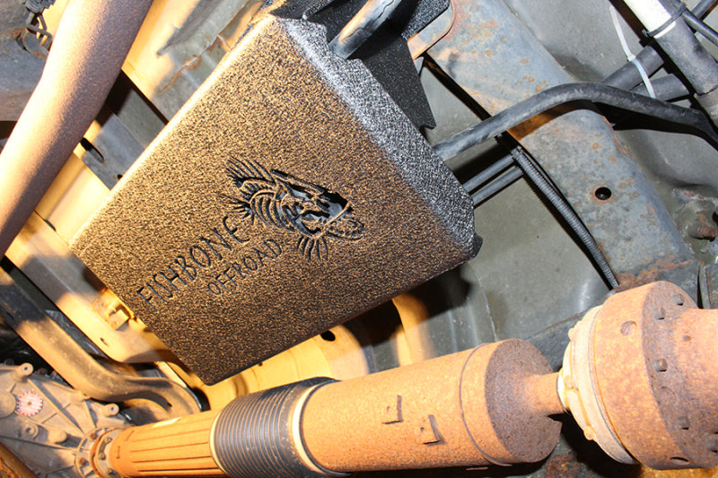 Fishbone Offroad 07-11 Jeep Wrangler JK Steel EVAP Canister Skid Plates - Black Textured Powdercoat Skid Plates Fishbone Offroad