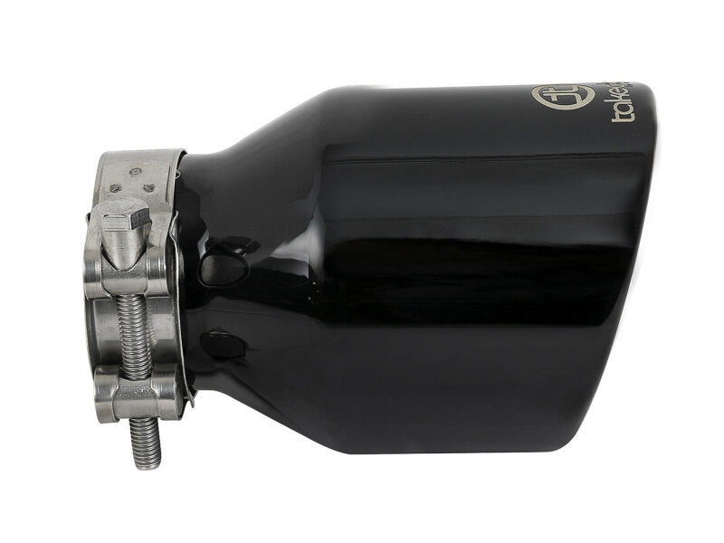 aFe Takeda Universal Exhaust Tip 2-1/2 IN Inlet x 4 IN Outlet x 6 IN L- Black Tips aFe