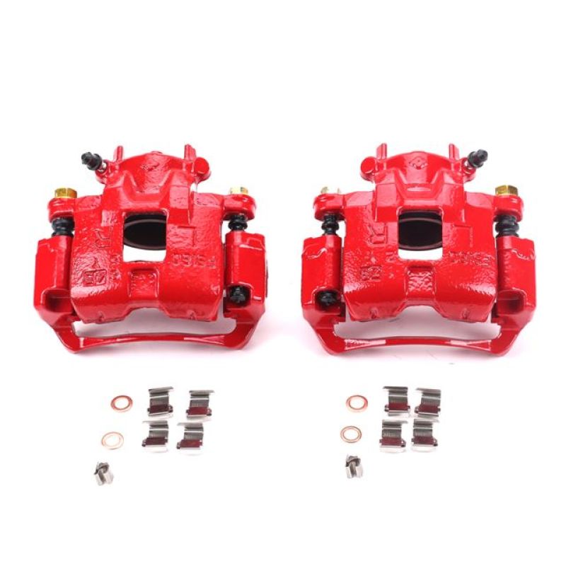 Power Stop 02-07 Mitsubishi Lancer Front Red Calipers w/Brackets - Pair Brake Calipers - Perf PowerStop
