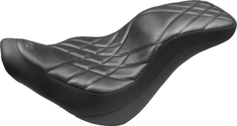 Mustang 18-21 Harley Low Rider & Sport Glide DayTripper 1PC Seat Prism - Black One-Piece Motorcycle Seats Mustang Motorcycle