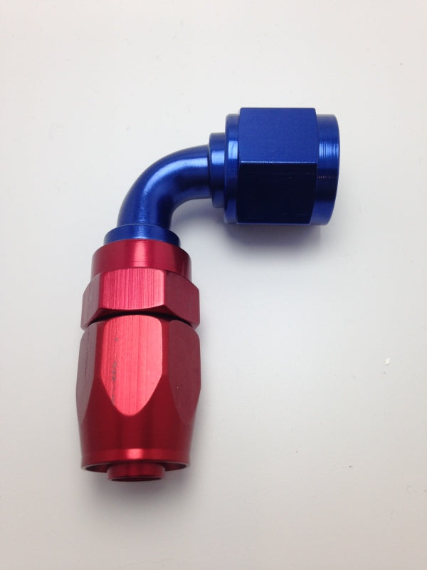 Fragola -10AN Fem x -8AN Hose 90 Degree Reducing Hose End - Blue/Red Fittings Fragola