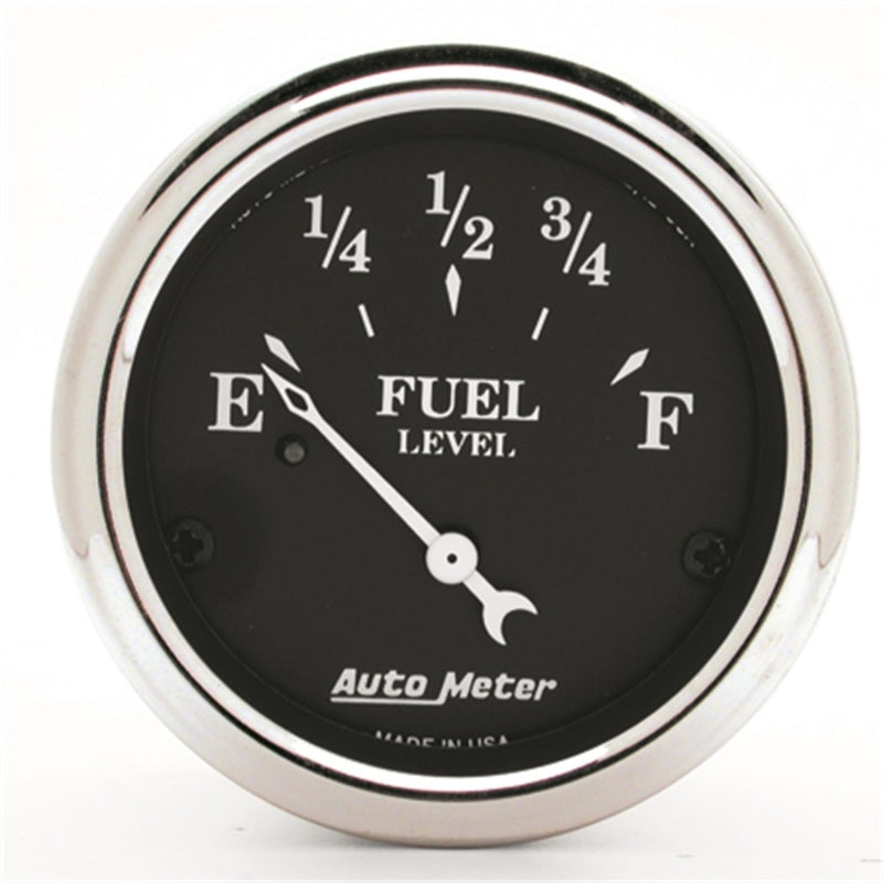 AutoMeter Gauge Fuel Level 2-1/16in. 0 Ohm(e) to 90 Ohm(f) Elec Old Tyme Black Gauges AutoMeter
