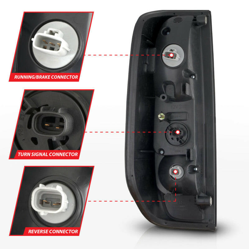 ANZO 2005-2021 Nissan Frontier LED Taillights Black Housing/Clear Lens Tail Lights ANZO