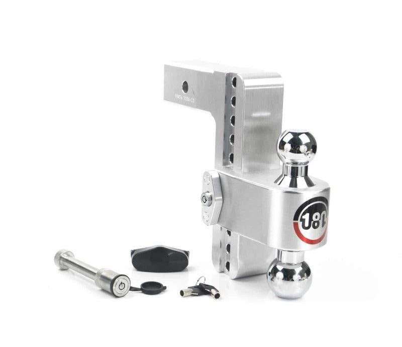 Weigh Safe 180 Hitch 8in Drop Hitch & 2.5in Shank (10K/18.5K GTWR) w/WS05 - Aluminum Hitch Ball Mounts Weigh Safe
