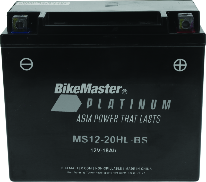 BikeMaster AGM Battery - MS12-20HL-BS Batteries BikeMaster