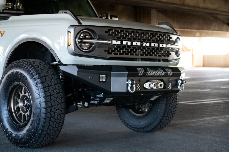 DV8 Offroad 2021+ Ford Bronco Front Bumper Winch Capable w/ Optional Bull Bar/Aux Light Opening Bumpers - Steel DV8 Offroad