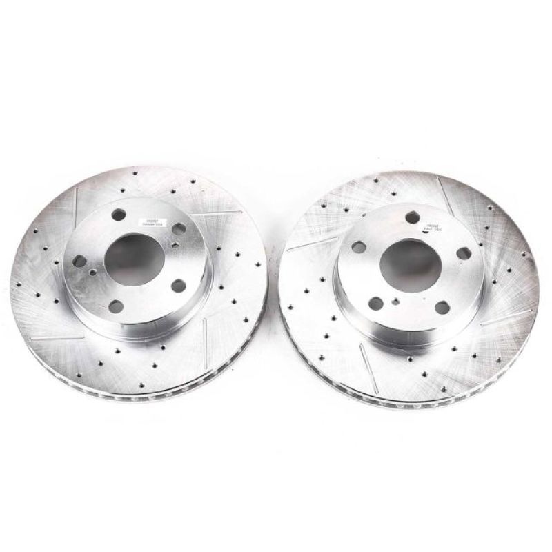 Power Stop 05-15 Toyota Tacoma Front Evolution Drilled & Slotted Rotors - Pair Brake Rotors - Slot & Drilled PowerStop