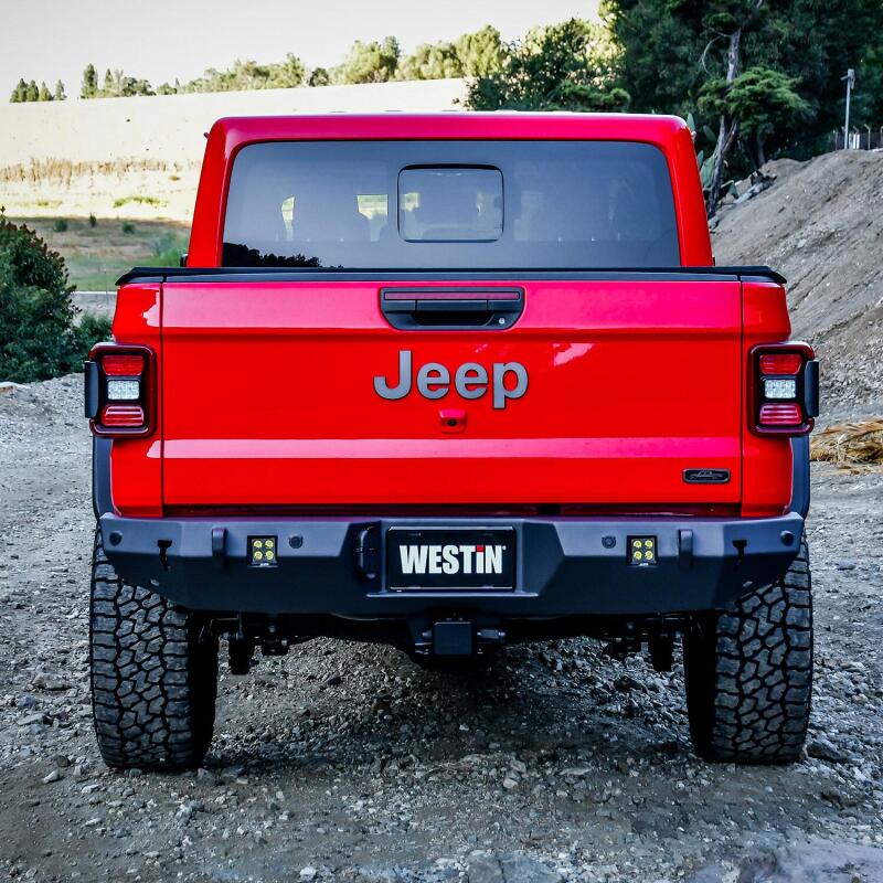Westin 2020 Jeep Gladiator w/Sensors WJ2 Rear Bumper w/Sensor - Textured Black Bumpers - Steel Westin