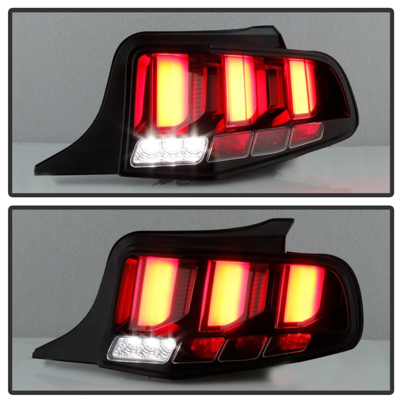 Spyder 10-12 Ford Mustang - Light Bar Seq. Turn Signal LED Tail Lights - Black - ALT-YD-FM10-LED-BK Tail Lights SPYDER