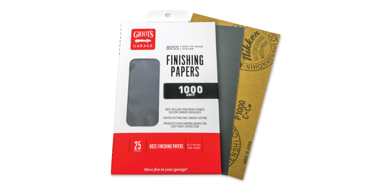 Griots Garage BOSS Finishing Papers- 1000g - 5 .5in x 9in (25 Sheets) Tools Griots Garage