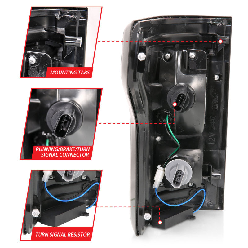 ANZO 15-17 Ford F-150 LED Taillights Black w/ Sequential Tail Lights ANZO