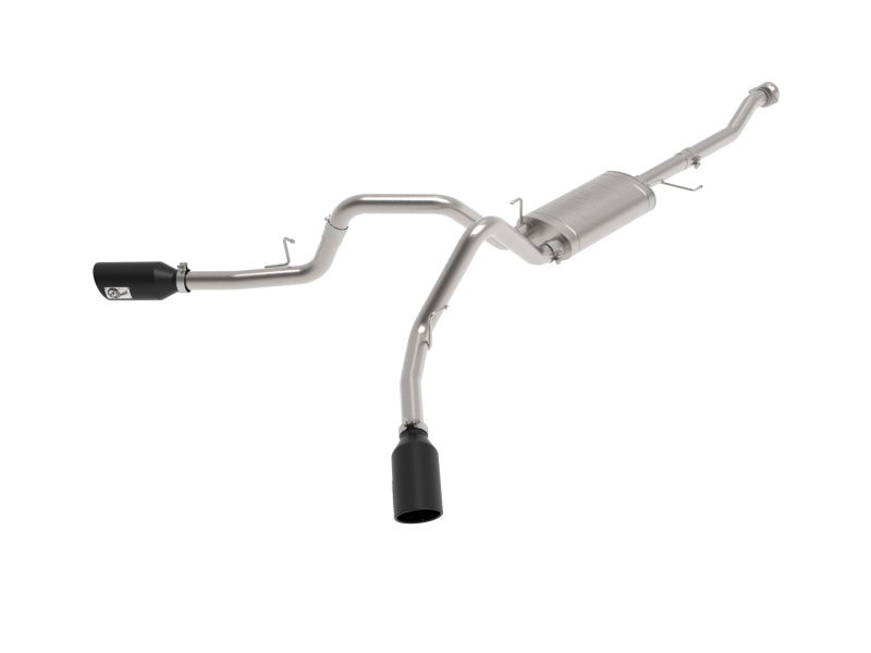 aFe Vulcan 3in 304 SS Cat-Back Exhaust 2021 Ford F-150 V6 2.7L/3.5L (tt)/V8 5.0L w/ Black Tips Catback aFe