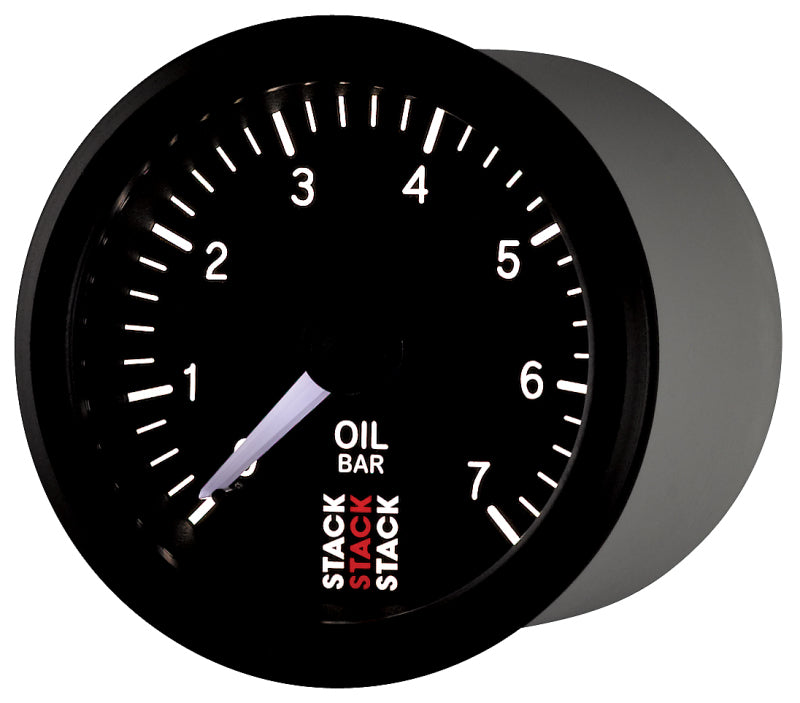 Autometer Stack Instruments 52mm 0-7 BAR M10 (M) Mechanical Oil Pressure Gauge - Black Gauges AutoMeter