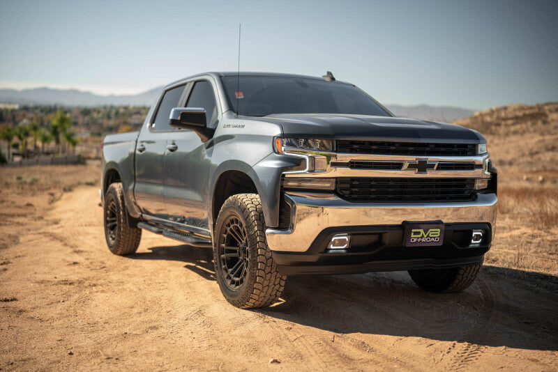 DV8 Offroad 19-24 GMC Sierra 1500 Crew Cab OE Plus Side Steps - Black Steel Side Steps DV8 Offroad