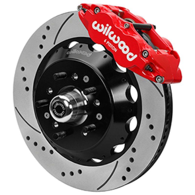 Wilwood Forged 6 Piston Red Superlite Caliper, SRP 72 Vane Vented Spec37 Drilled & Slotted Rotor - 1 Big Brake Kits Wilwood